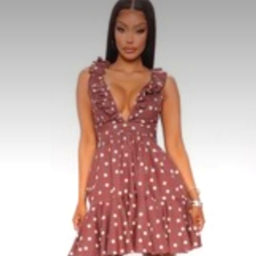 Brown Polka dot dress